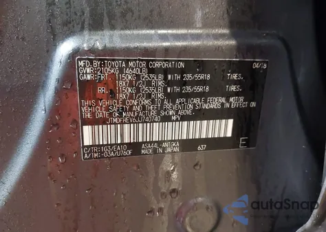 2018 Toyota Rav4 Limited from USA, damaged, VIN JTMDFREV6JJ740740